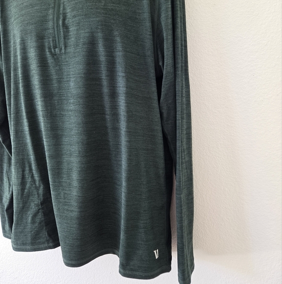 Vuori Men's Ease Performance Half Zip Long Sleeve Top Dark Green Color size XL - Picture 7 of 16
